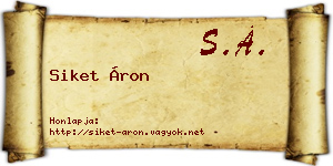 Siket Áron névjegykártya